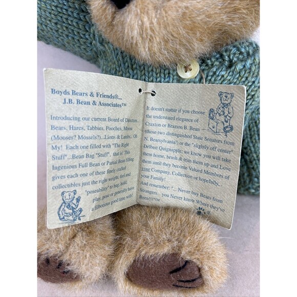 VTG‎ 1999 20th Boyd’s Bears MRS. TRUMBULL 91833 Plush 10” w/Tag Green Sweater - Picture 7 of 10
